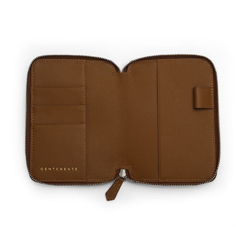Light Brown Interior of Leather Passport Holder Epsom Pattern by Gentcreate